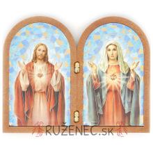 Dvojkrídlová plaketa 12x9.5cm - Ježiš+Mária