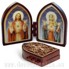 Dvojkrídlová plaketa  8x4cm - Ježiš + Mária