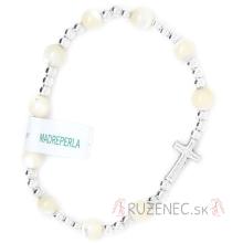 Mother of Pearl Rosary Bracelet on elastic