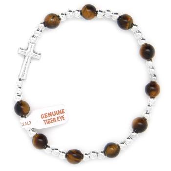 Tiger eye Rosary Bracelet on elastic