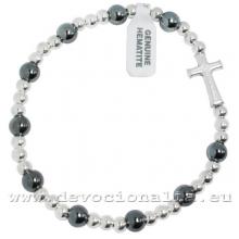 Hematite Rosary Bracelet on elastic