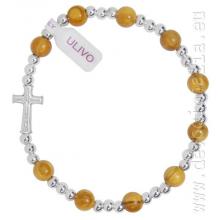 Olive wood Rosary Bracelet on elastic