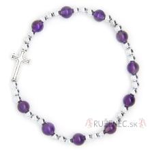 Amethyst Rosary Bracelet on elastic