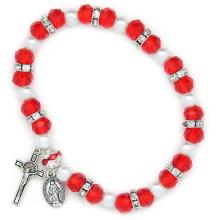 Glas Rosenkranz Armband elastic - root