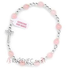 Rose quartz Rosary Bracelet on elastic