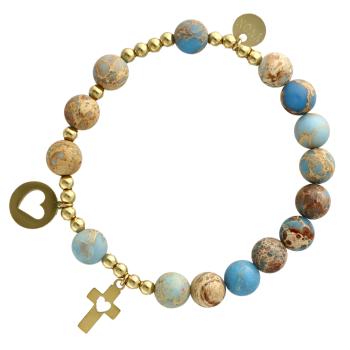 Exkluzívny ruženec na ruku - modrý cisársky jaspis