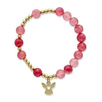 Exclusive Rosary Bracelet on elastic - pink jadeit pearls