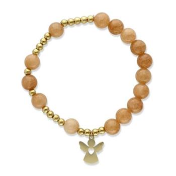 Exclusive Rosary Bracelet on elastic - sun stone pearls