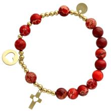 Exkluzívny ruženec na ruku - červený cisársky jaspis