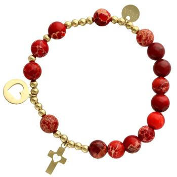 Exkluzívny ruženec na ruku - červený cisársky jaspis