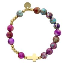 Exkluzívny ruženec na ruku - fialový cisársky jaspis