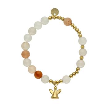 Exclusive Rosary Bracelet on elastic - pink aventurin pearls