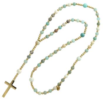 Exkluzívny ruženec na šnúre - amazonit matný