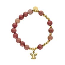 Exclusive Rosary Bracelet on elastic - rodochrozit pearls