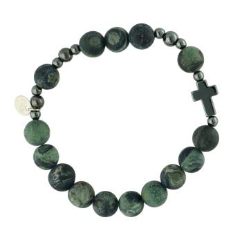 Exclusive Rosary Bracelet on elastic - kambaba jaspis pearls