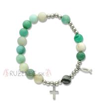 Exclusive Rosary Bracelet on elastic - amazonite pearls