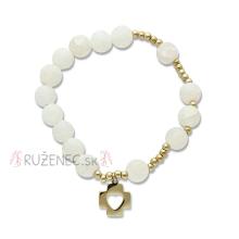 Exclusive Rosary Bracelet on elastic - white agate pearls