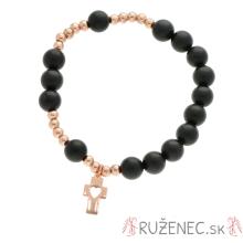 Exkluzívny ruženec na ruku - čierny achát