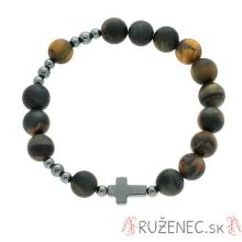 Exkluzívny ruženec na ruku - čierny kvarcit