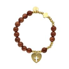 Exkluzívny ruženec na ruku - goldstone