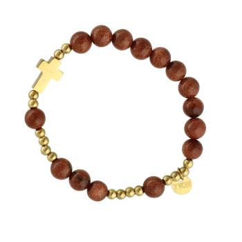 Exkluzívny ruženec na ruku - goldstone