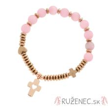 Exkluzívny ruženec na ruku - mačacie oči ružové