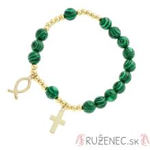Exkluzívny ruženec na ruku - malachit (imitácia)