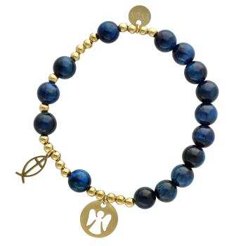 Exklusiver Handrosenkranz - blau Tigerauge perlen<br>