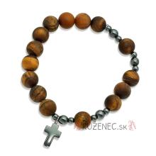 Exclusive Rosary Bracelet on elastic - Tiger eye pearls