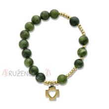 Exklusiver Handrosenkranz - grüne Jaspis perlen