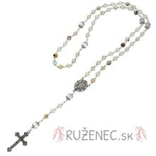 Exclusive Rosary on elastic - matt spot agate pearls