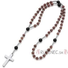 Exkluzívny ruženec na šnúre - jadeit + achát