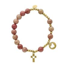 Exkluzív rózsafüzér karkötő - rodochrozit gyöngyök Exkluzív rózsafüzér karkötő - rodochrozit gyöngyök