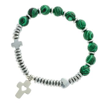 Exkluzívny ruženec na ruku - malachit (imitácia)
