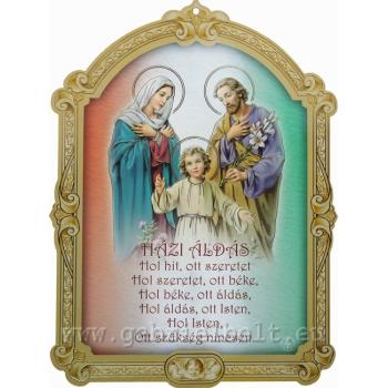 Fa plakett - 17x23cm - Házi áldás