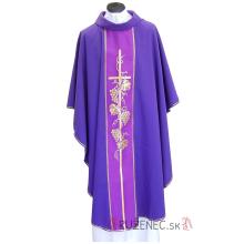 Chasuble violet with brocade waist