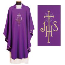 Kasel violet - Stickerei IHS