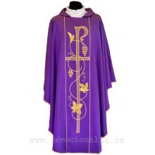 Chasuble violet - embroidery cross + vine