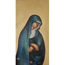 Tabuľová maľba - Gotická panna Mária - 25x50cm