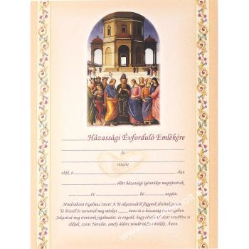 Házassági évfordulós emléklap - 18x24cm - FIO-032