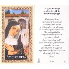 Holy card, with prayer - Hungarian language