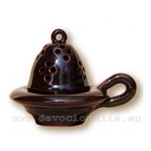 Incense burner - brown glaze