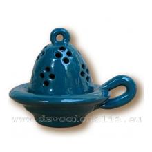 Incense burner - blue glaze