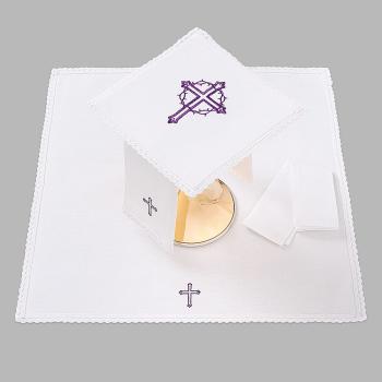 Altarwäsche linen set - Kreuz - violet