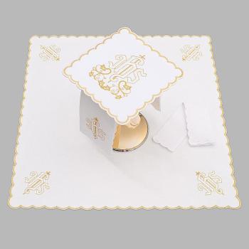 Altarwäsche linen set - IHS weiss