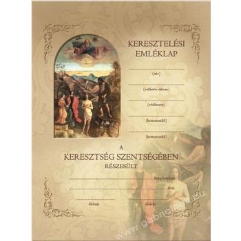 Keresztelési emléklap - 18x24cm - FIO-028