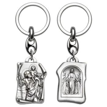 Kulcstartó - Szent Kristóf + Segítő Szűzanya