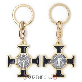 Kľúčenka - kríž sv. Benedikta - čierny