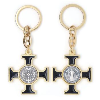 Kľúčenka - kríž sv. Benedikta - čierny