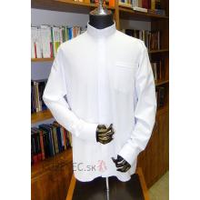 Priesterhemd - 80% Baumwolle - oxford - weiss